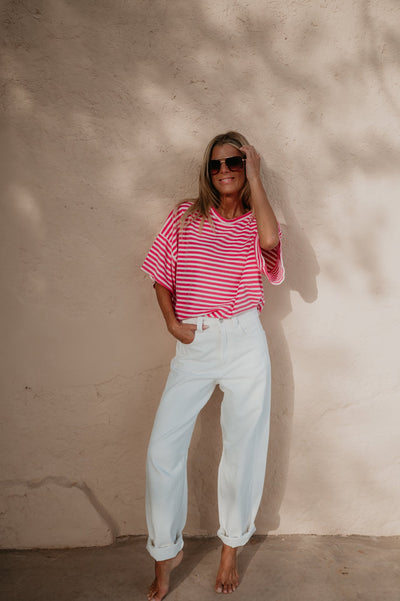Scalino t-shirt I Striped Pink - Wild Souls by JV® - T-shirts