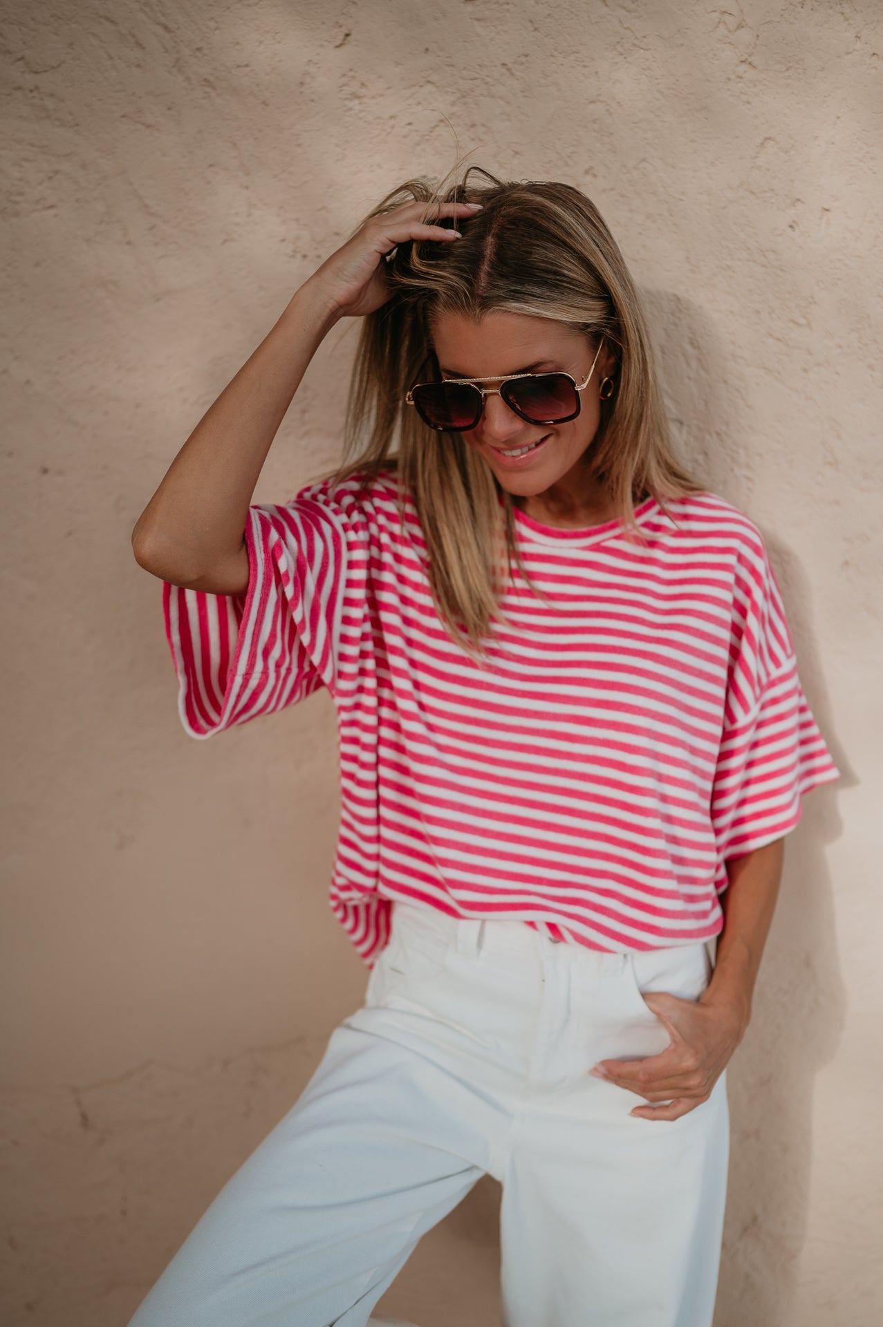 Scalino t-shirt I Striped Pink - Wild Souls by JV® - T-shirts
