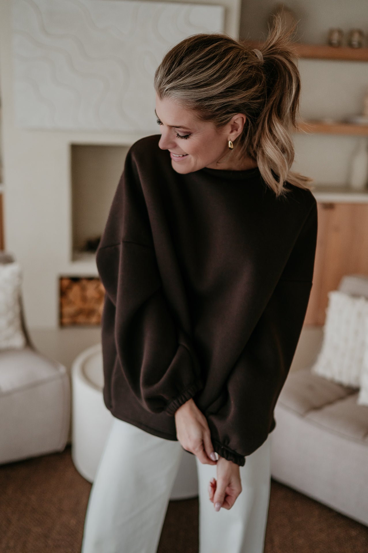 Solido sweater 'MOMLIFE' I Brown - Wild Souls by JV® - 