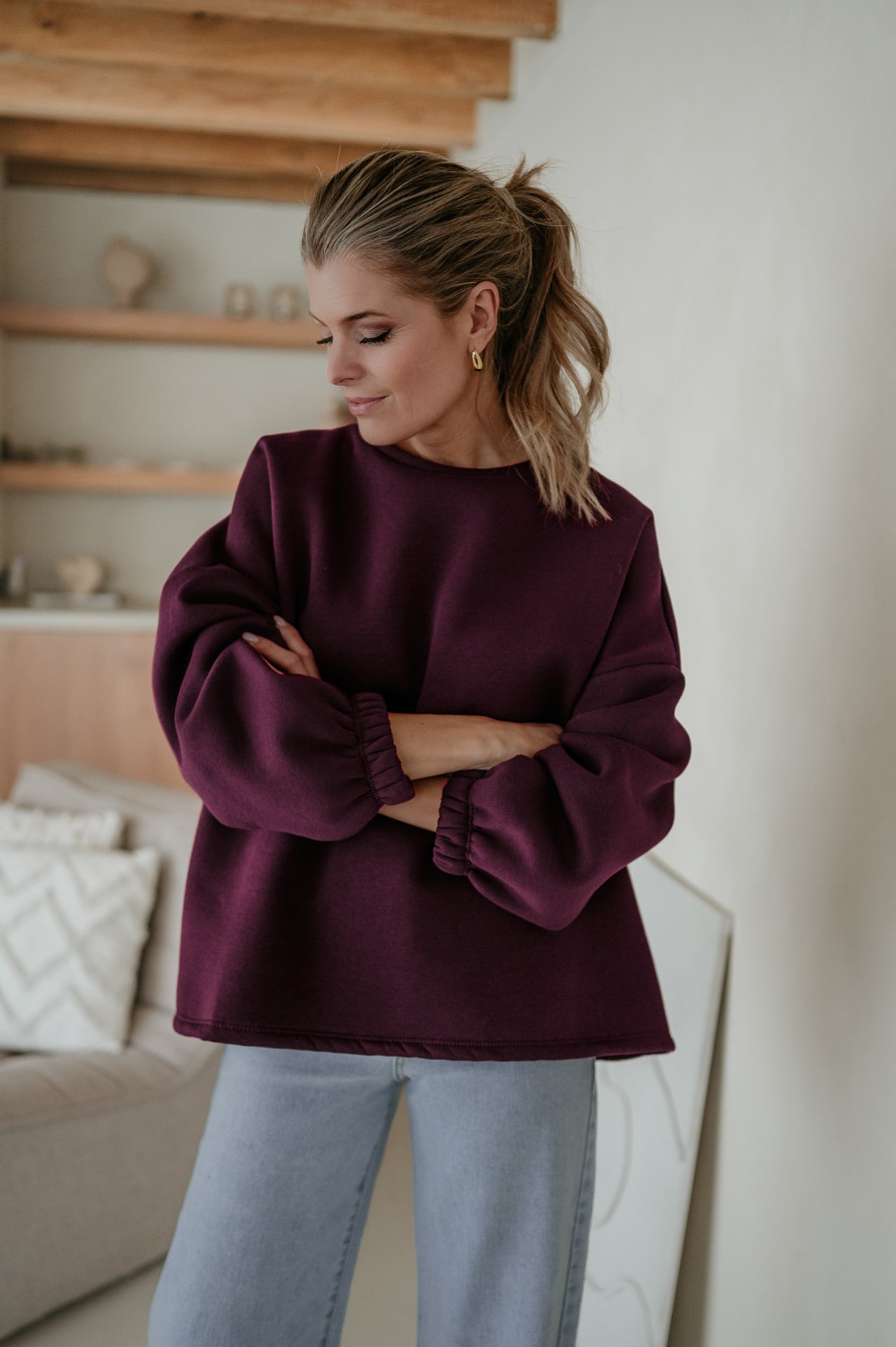 Solido sweater 'MOMLIFE' I Burgundy - Wild Souls by JV® - 