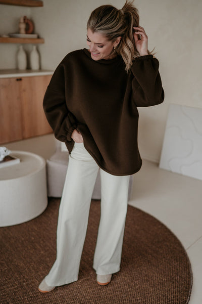 Solido sweater 'MOMLIFE' I Chocolate Brown - Wild Souls by JV® - 