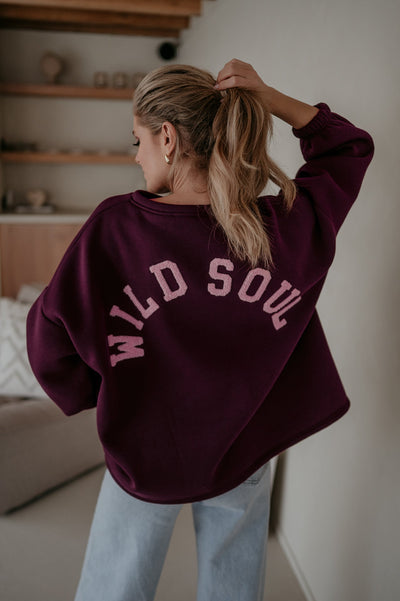 Solido sweater 'WILD SOUL' I Burgundy - Wild Souls by JV® - 