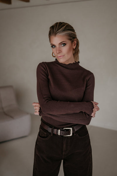 Stretto longsleeve I Chocolate Brown - Wild Souls by JV® - Knits