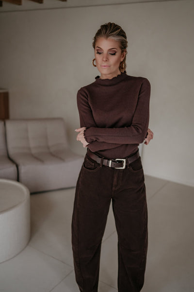 Stretto longsleeve I Chocolate Brown - Wild Souls by JV® - Knits