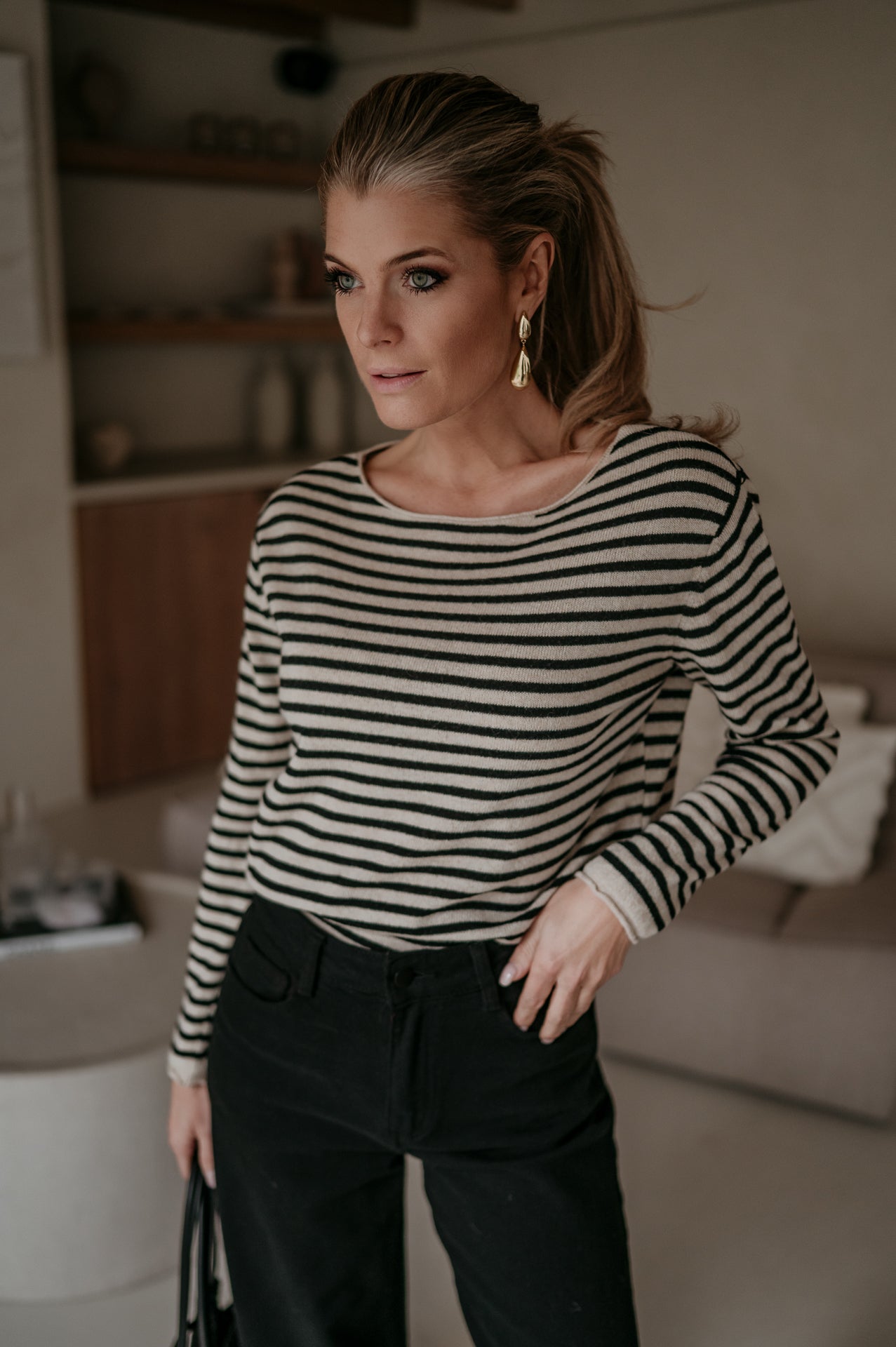 Tigre top I Black & Beige - Wild Souls by JV® - Knits