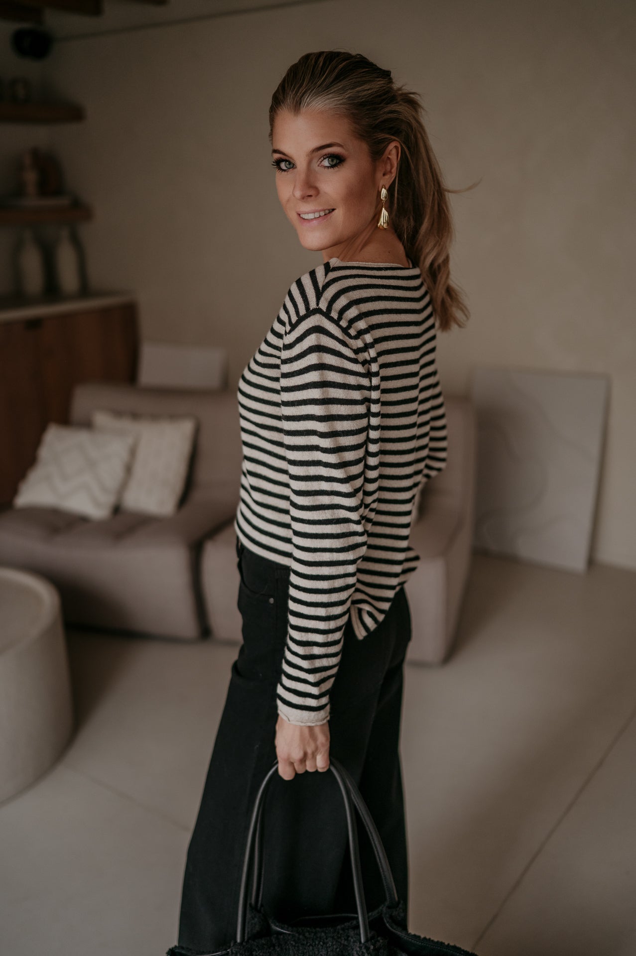 Tigre top I Black & Beige - Wild Souls by JV® - Knits