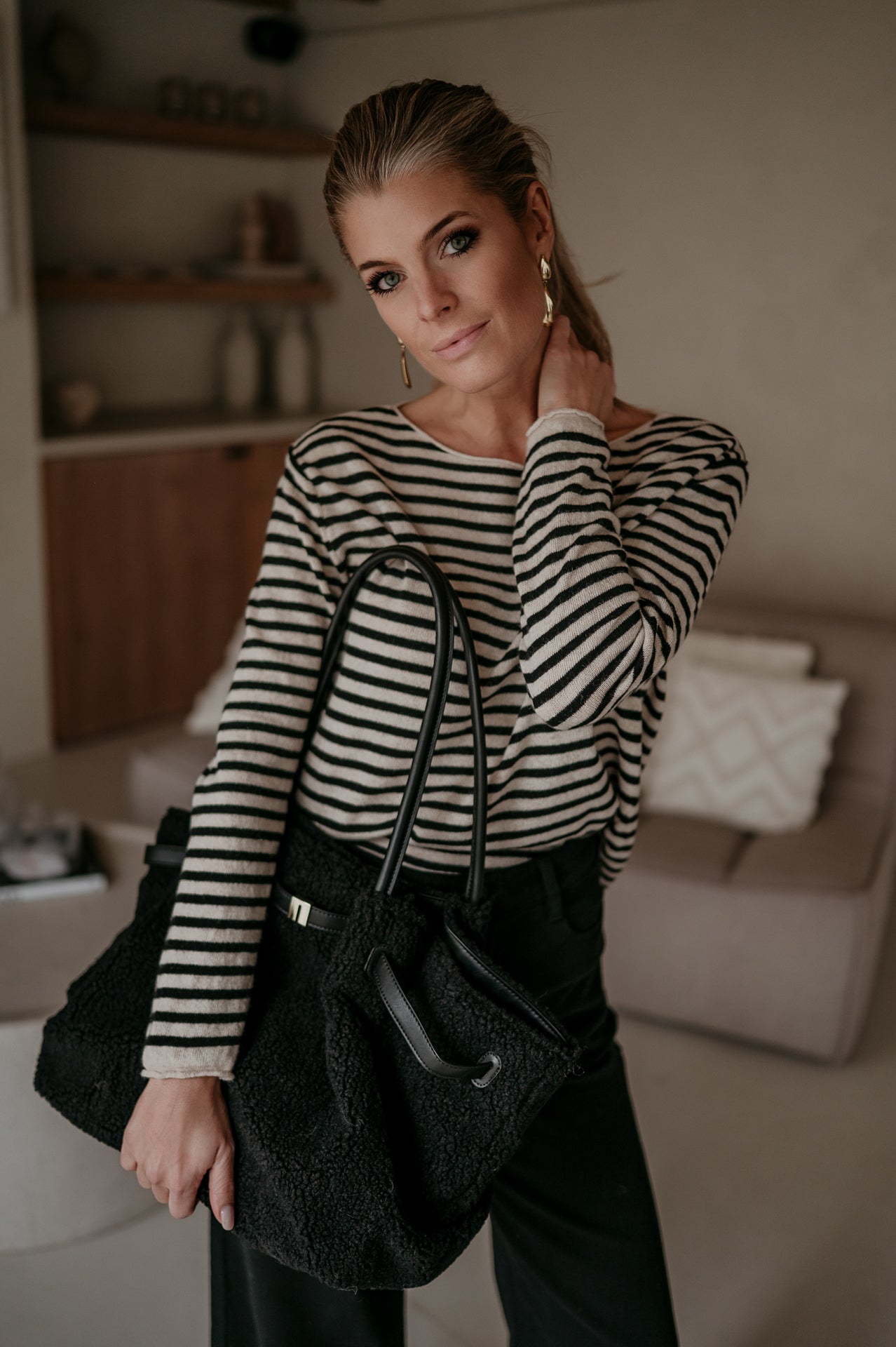 Tigre top I Black & Beige - Wild Souls by JV® - Knits