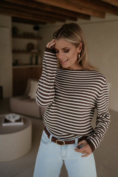 Tigre top I Chocolate Brown - Wild Souls by JV® - Knits