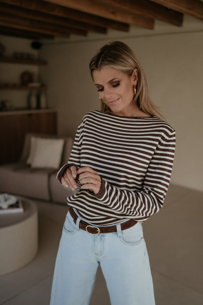 Tigre top I Chocolate Brown - Wild Souls by JV® - Knits
