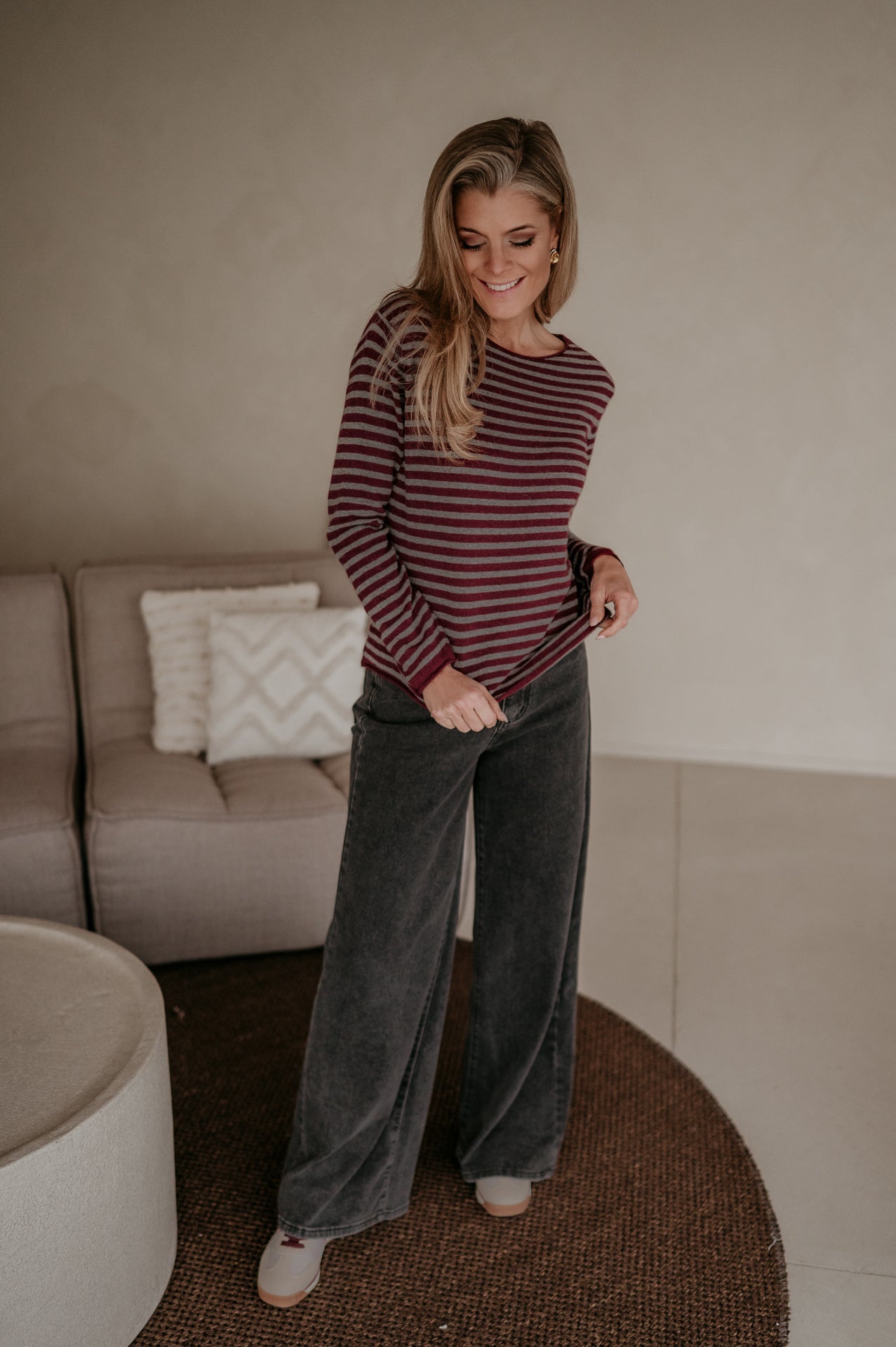 Tigre top I Grey & Burgundy - Wild Souls by JV® - Knits