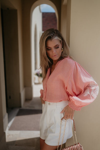 Tiranno blouse I Salmon Rose - Wild Souls by JV® - Blouses