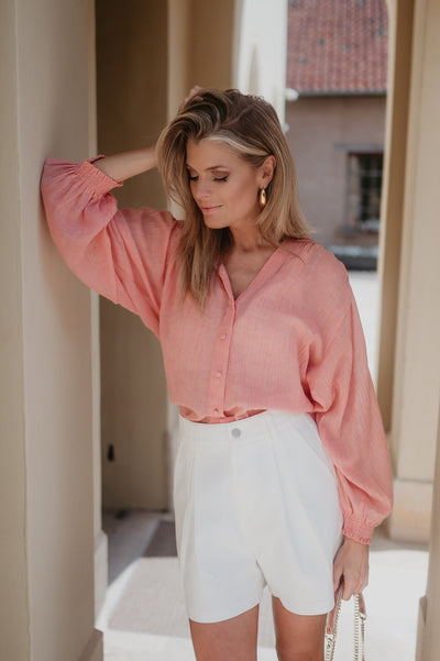 Tiranno blouse I Salmon Rose - Wild Souls by JV® - Blouses