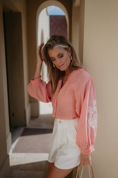 Tiranno blouse I Salmon Rose - Wild Souls by JV® - Blouses