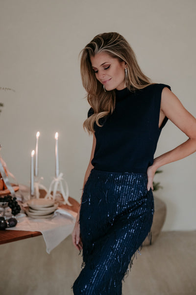 Velando top I Navy Blue - Wild Souls by JV® - Tops